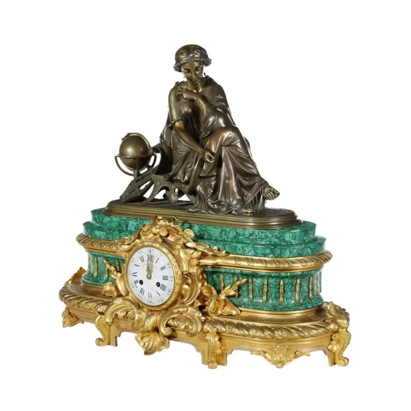 Malachite Quartz Table Clock